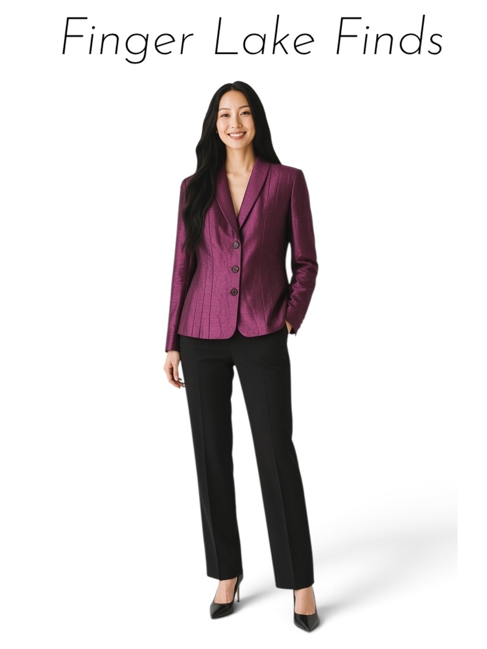 Le Suit Raspberry Textured Blazer, 16